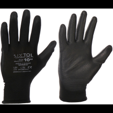  Sixtol Glove poliészter, félig poliuretán kesztyű PE-PU 10, fekete, méret: 10 (SX5047)