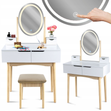  Skandináv kozmetikai Fésülködőasztal LED tükörrel bútor