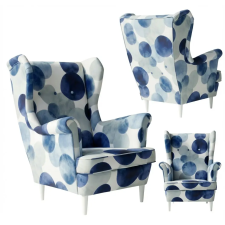  Skandináv Stílusú Karosszék, Kék, Pöttyös Mintával – Glamour Design Family Meble bútor