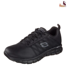  Skechers fekete női bőr cipő, munkavédelmi 35-39, 41 munkavédelmi cipő
