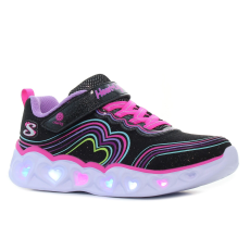 Skechers Heart Lights - Retro Hearts villogó fekete gyerek cipő Méret:31