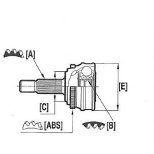  Skoda Fabia 1 féltengelycsukló (kerék felől) - Hart (15-0413) autóalkatrész