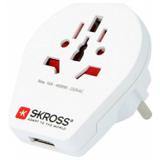 Skross 1.500260 World to Europe USB csatlakozó átalakító európába utazóknak + USB barkácsgép tartozék
