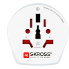 Skross Adapter, Ausztráliába, Kínába, Európába utazóknak, földelt, SKROSS