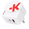 Skross Hálózati töltő, 1xUSB-A, 1xUSB-C, PD, 45W, GaN, USB-C kábel, SKROSS