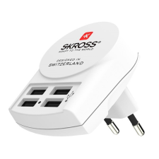 Skross hálózati töltő 4 USB aljzat (5V / 4800mA) FEHÉR (1.302422) (1.302422) mobiltelefon kellék