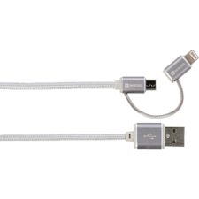 Skross Steel Line 2in1 Chargen Sync Micro USB & Lightning kábel 1m mobiltelefon kellék