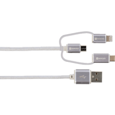 Skross Steel line 3in1 (Micro/Type-C/Lightning) 1m USB kábel mobiltelefon kellék