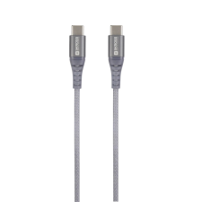 Skross Steel Line USB-C apa - USB-C apa 2.0 Adat és töltőkábel - Szürke (2m) (USBC-TO-USBC-200-STEEL) kábel és adapter