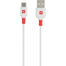 Skross USB-A - USB C adatkábel 120cm fehér-piros (SKCA0002A-C120CN) (SKCA0002A-C120CN) kábel és adapter