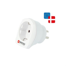 Skross utazó adapter, Dánia, A70, fehér kábel és adapter