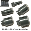 SKT gyémántfúró, gyémánt lyukfúró készlet sarokcsiszolóra 20-35-43-51-67 mm +koffer (skt356004)