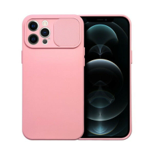 Slide Apple iPhone 12 Pro Max, kameravédős szilikon tok, rózsaszín tok és táska