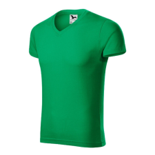 Slim Fit V-neck póló férfi fűzöld 3XL férfi póló