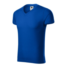 Slim Fit V-neck póló férfi királykék L férfi póló