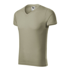  Slim Fit V-neck póló férfi világos khaki 3XL