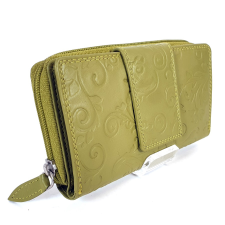 SLM nyomott mintás, zöld, közepes női bőr pénztárca NY14 pénztárca