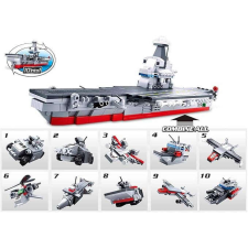  Sluban Army Builder - 10 into 1 - Repülőgépszállító csatahajó építőjáték készlet barkácsolás, építés
