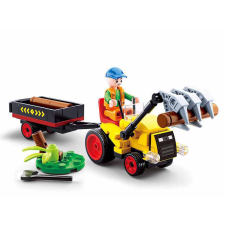 Sluban építőkészlet Town Farm M38-B0777 Traktor pótkocsival 110 db (LEGO kompatibilis) barkácsolás, építés
