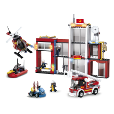 Sluban építőkészlet tűzoltóság M38-B0631 főhadiszállás 607 db (LEGO kompatibilis) barkácsolás, építés