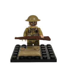 Sluban Katonai építőjáték figura műanyag vitrinben - világháborús angol katona barkácsolás, építés