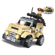 Sluban kompatibilis építőkészlet Army 8into1 M38-B0587A Járőrautó 102 db barkácsolás, építés