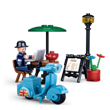 Sluban kompatibilis építőkészlet Town Motorcycle M38-B0717D Scooter motoros 67 db barkácsolás, építés