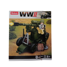 Sluban SÉRÜLT CSOMAGOLÁS! BONTATLAN! Sluban WWII - 4 in 1 Tüzérség építőjáték készlet barkácsolás, építés