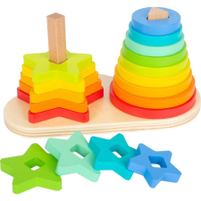 Small foot Formaillesztő Montessori torony - Szivárvány fajáték
