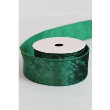  Smaragdzöld bársony szalag 6cm 10m szalag, masni