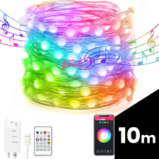 Smart fényfüzér - USB - 66 RGB LED - 10 m - Bluetooth karácsonyfa izzósor