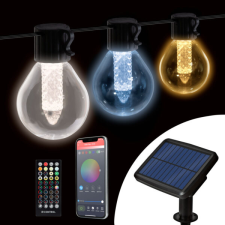 Smart szolár fényfüzér - 15 db fehér LED - 7,5 m kültéri világítás