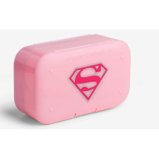 SmartShake Pill Box Rendező, két kapszulatartóból álló készlet, rózsaszín, Supergirl motívummal vitamin és táplálékkiegészítő