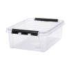 SMARTSTORE Műanyag tárolódoboz, 21 liter, fekete fogantyúkkal, SMARTSTORE "Classic 24", átlátszó