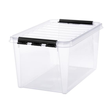 SMARTSTORE Műanyag tárolódoboz, 47 liter, fekete fogantyúkkal, SMARTSTORE Classic 45 , átlátszó bútor
