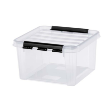 SMARTSTORE Műanyag tárolódoboz, 8 liter, fekete fogantyúkkal, SMARTSTORE "Classic 12", átlátszó bútor