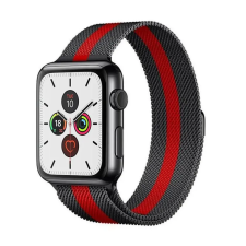 Smartwatcherz Apple Watch Milánói Szíj - Fekete-Piros, 44/45/46/49mm okosóra kellék
