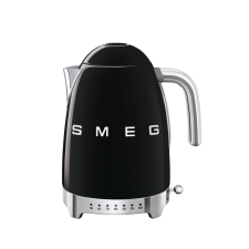  SMEG VÍZFORRALÓ, retro, állítható hőmérséklet, fekete vízforraló és teáskanna
