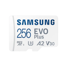 SMG PCC SAMSUNG Memóriakártya, EVO Plus microSD kártya (2021) 256GB, CLASS 10, UHS-1, U3, V30, A2, + Adapter, R130/W memóriakártya