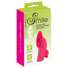 smile Licking - akkus, léghullámos-nyelves ujjvibrátor (pink) vibrátorok
