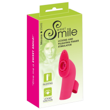 smile Licking - akkus, nyaló és pulzáló ujjvibrátor (pink) vibrátorok