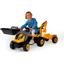 Smoby - Builder Max - Pedálos Traktor - Homlokrakodóval és Markolóval lábbal hajtható járgány