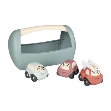 Smoby Little Vroom Planet 3 db-os műanyag kisautó szállítódobozzal (140204) autópálya és játékautó
