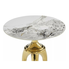  Snake Márvány Hatású Dohányzóasztal Arany Lábakkal bútor