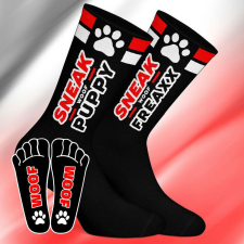  SNEAK PUPPY – fekete-piros sportszokni férfi zokni