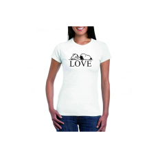 Snoopy love női póló - egyedi mintás, 12 szín, S-2XL