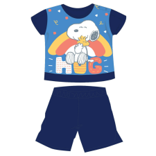 Snoopy rövid ujjú nyári pamut baba pizsama - sötétkék - 86 gyerek hálóing, pizsama