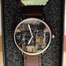  SNOOZ extravagáns bőrszíjas uniszex óra, nonfiguratív számlappal (40 MM) karóra