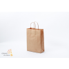  Sodrott füles papírtáska 22x31+10 cm natúr barna