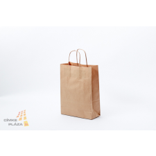 Sodrott füles papírtáska 22x31+10 cm natúr barna tasak